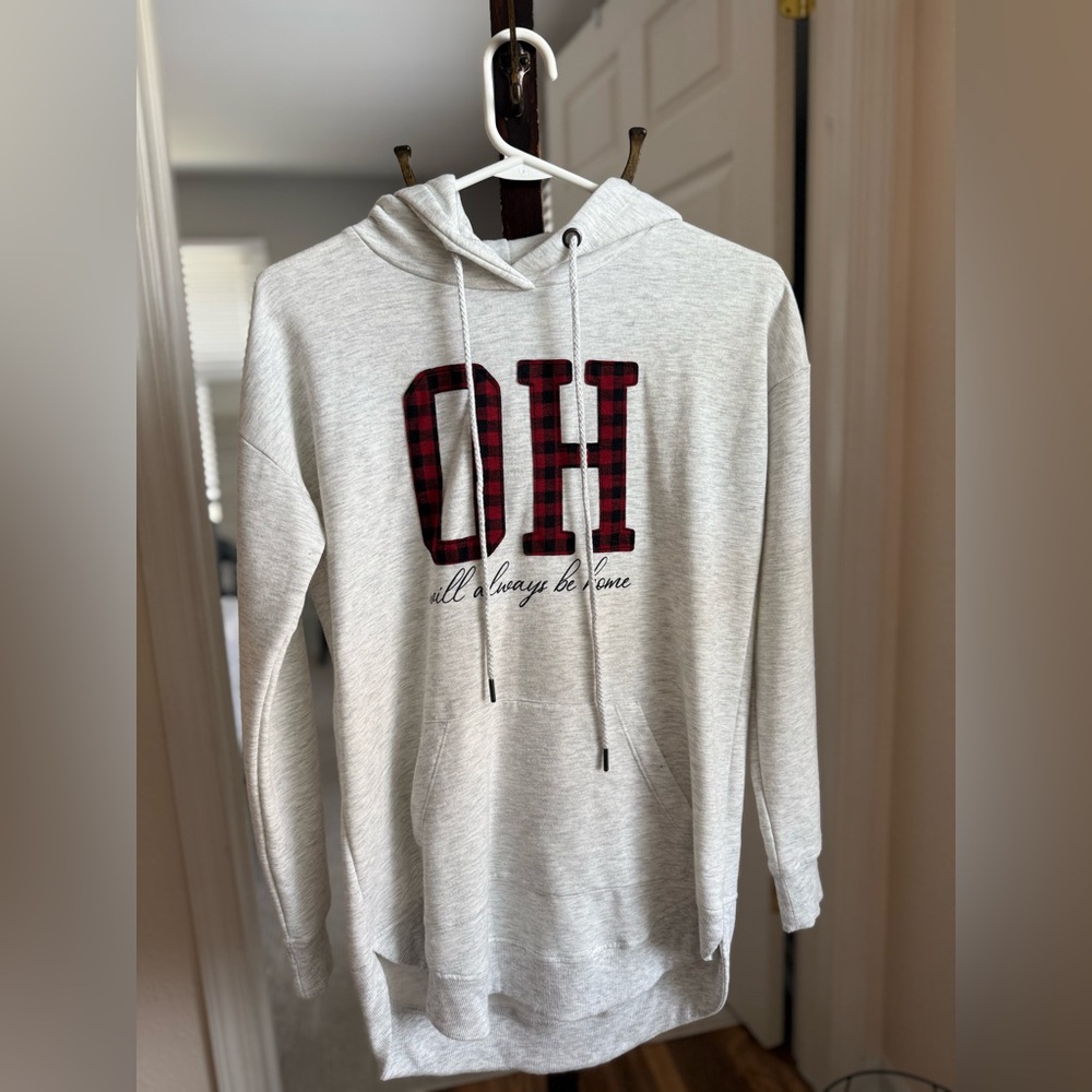 Maurices Women’s Hoodie with Red Plaid Lettering